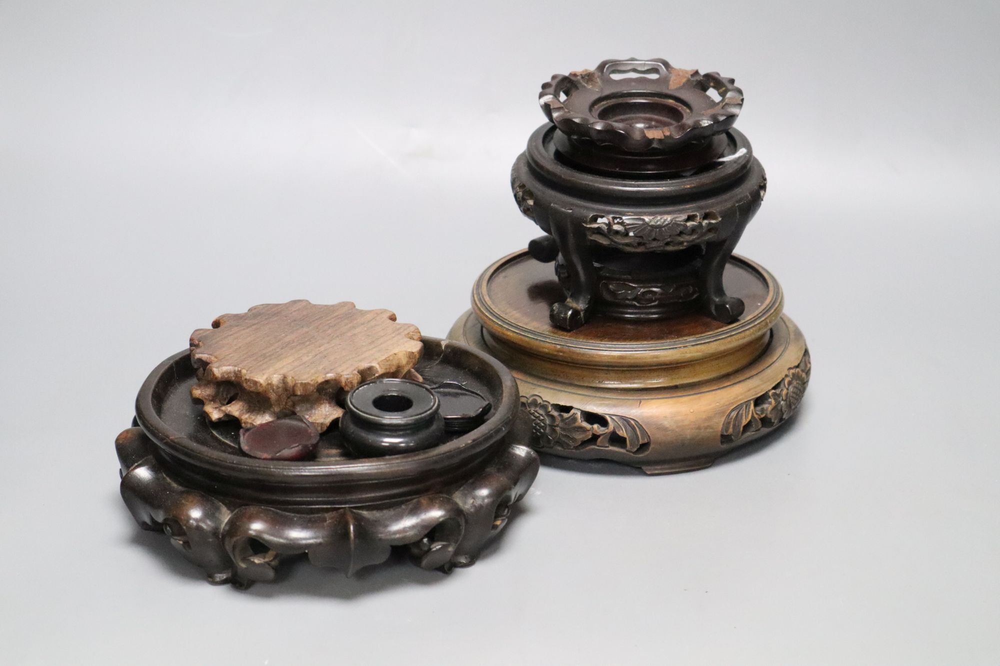 A group of Chinese and Japanese hardwood stands